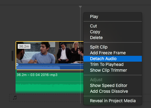 imovie for mac move sound and video independently